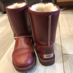 red leather ugg boots